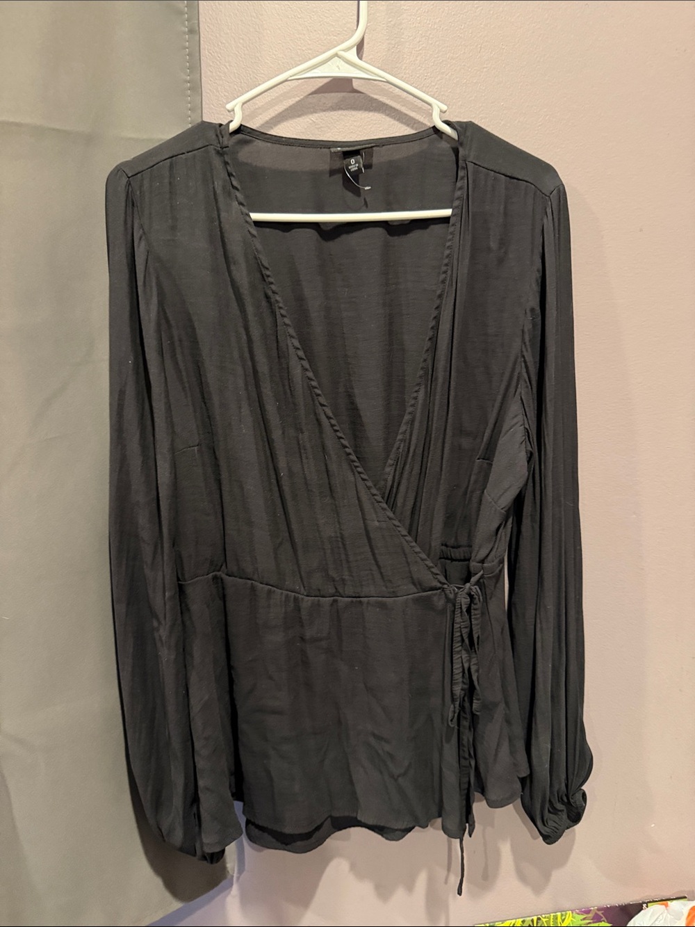 Torrid Black Wrap Front Long Sleeve Top